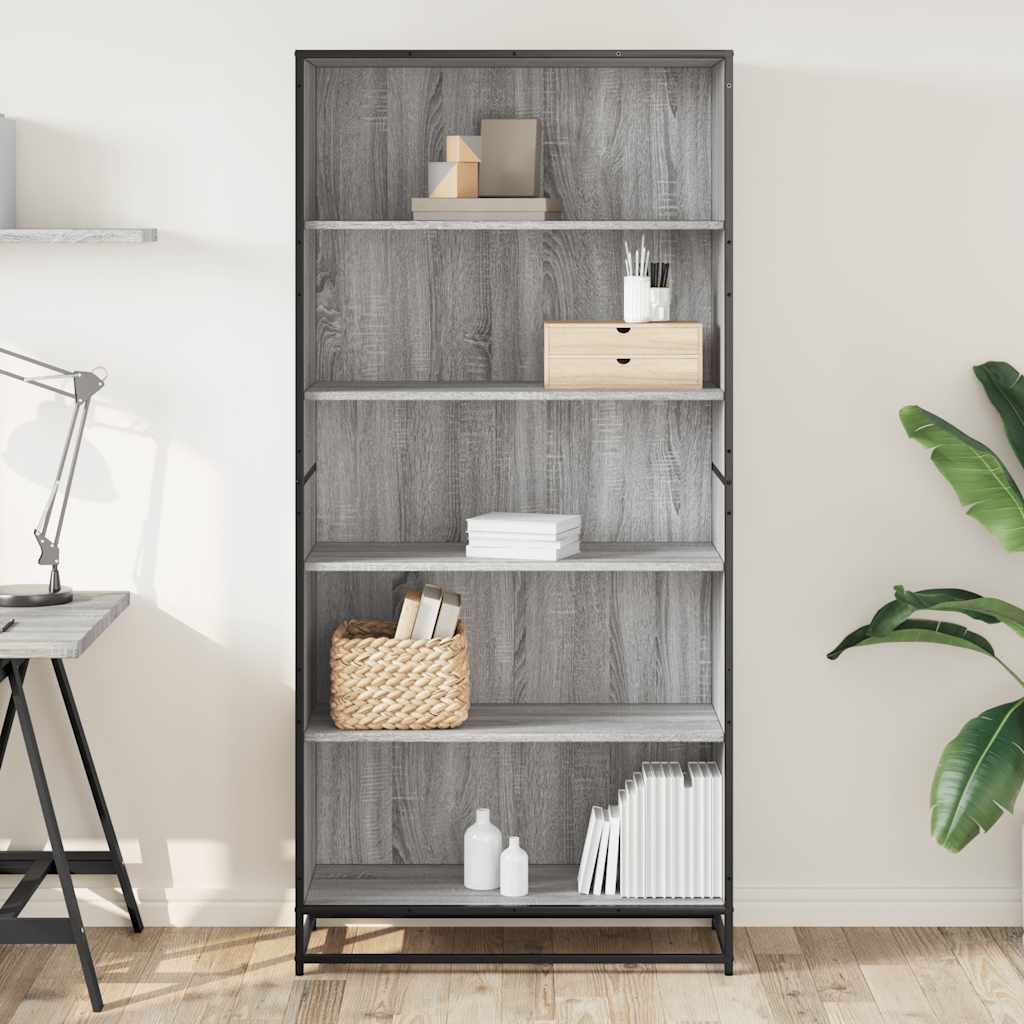Bücherregal Grau Sonoma 80,5x35x170,5 cm Holzwerkstoff