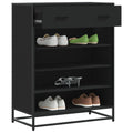 Schuhschrank Schwarz 75x38x97,5 cm Holzwerkstoff Metall