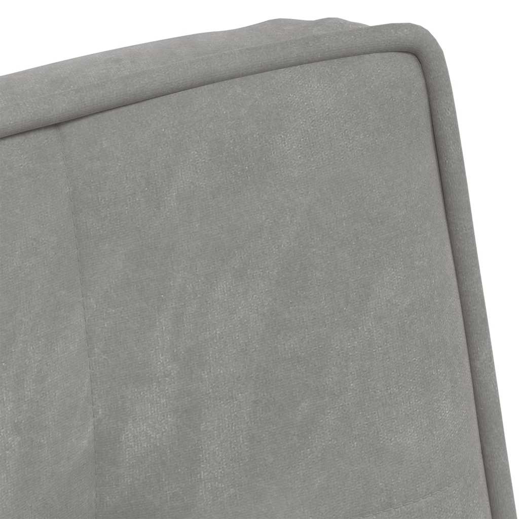 Relaxsessel mit Hocker Hellgrau Samt