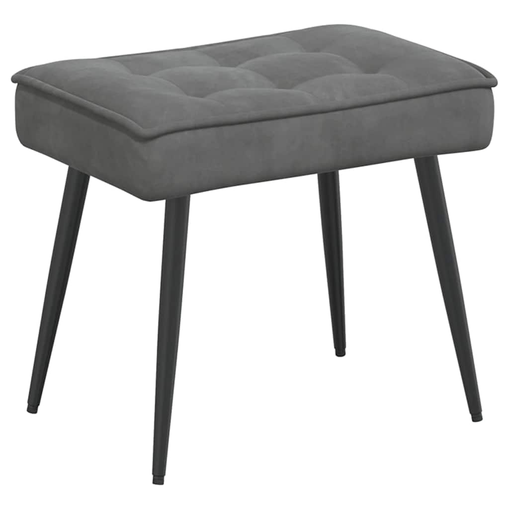 Relaxsessel mit Hocker Dunkelgrau Samt