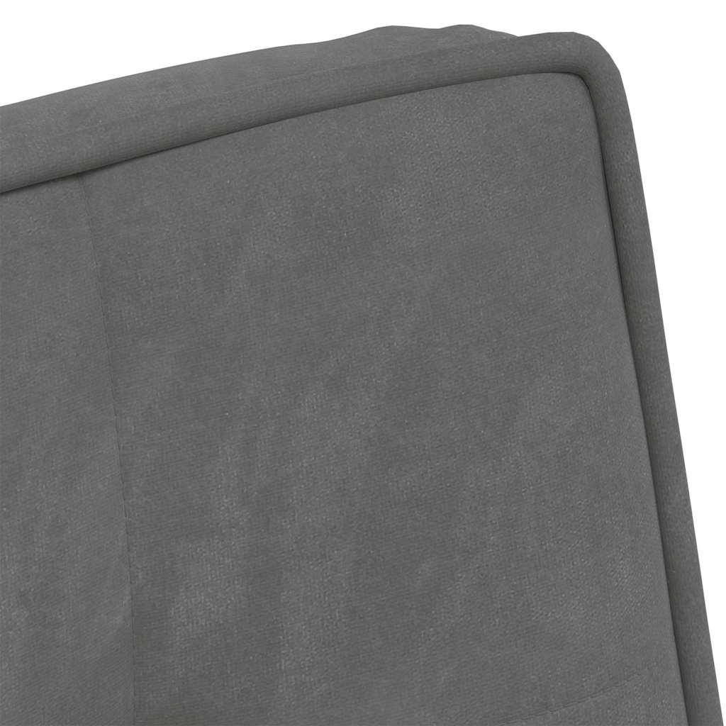 Relaxsessel mit Hocker Dunkelgrau Samt