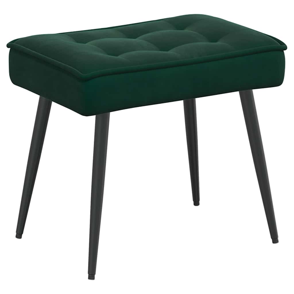 Relaxsessel mit Hocker Dunkelgrün Samt