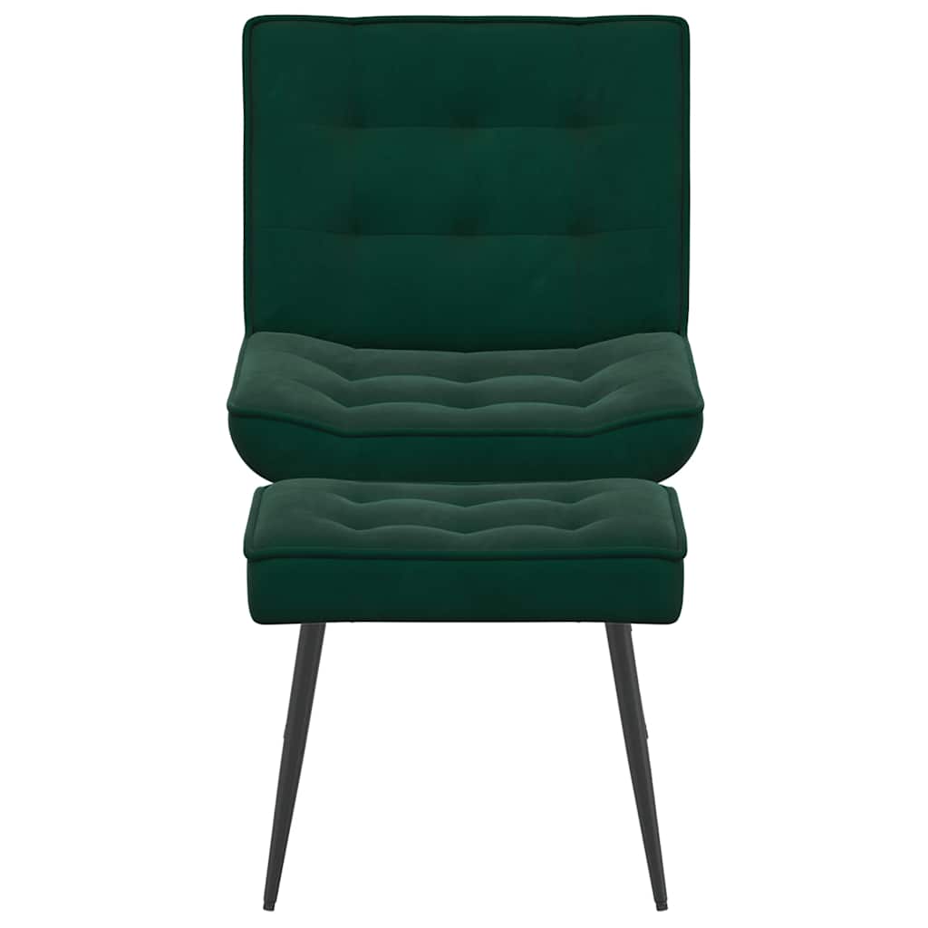 Relaxsessel mit Hocker Dunkelgrün Samt