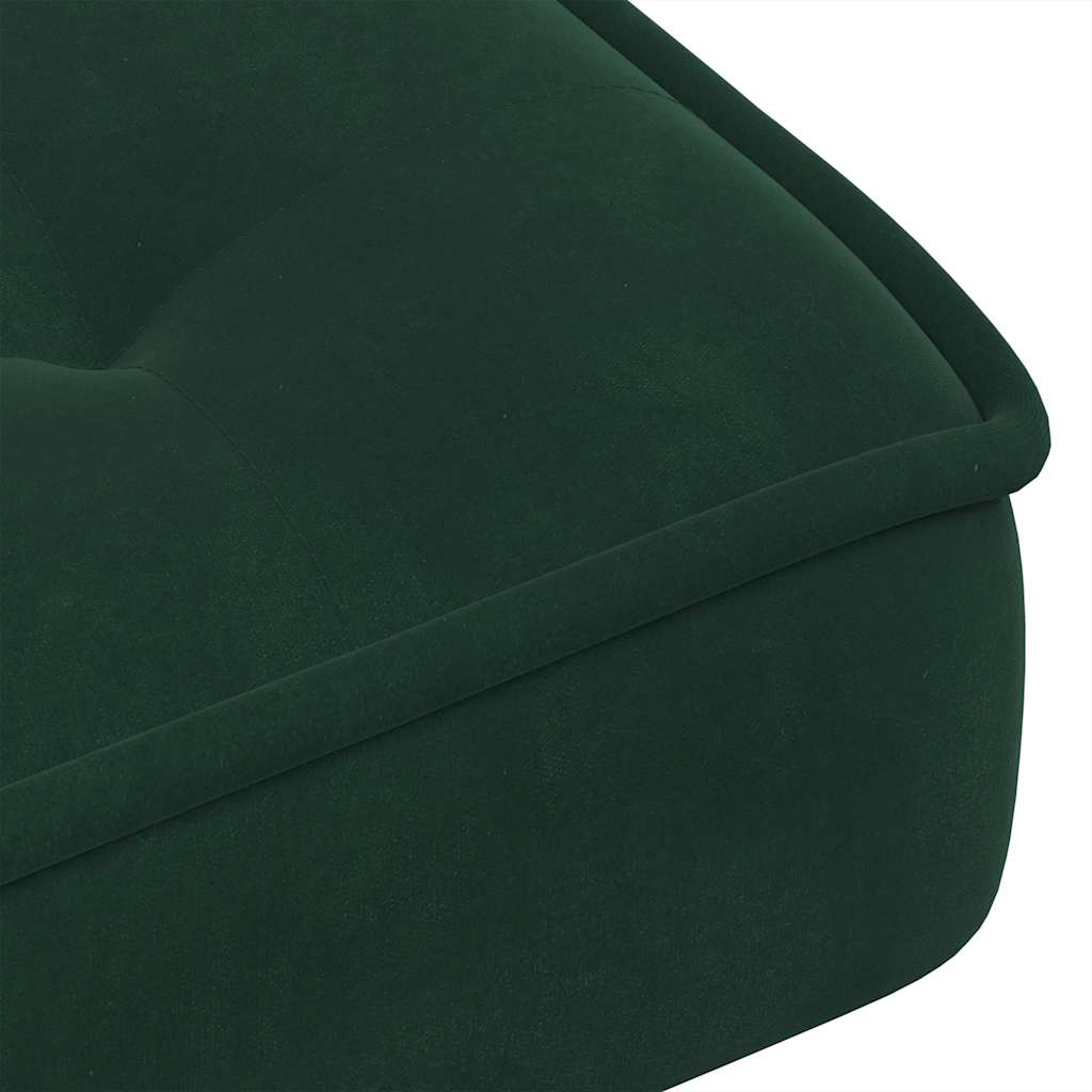 Relaxsessel mit Hocker Dunkelgrün Samt