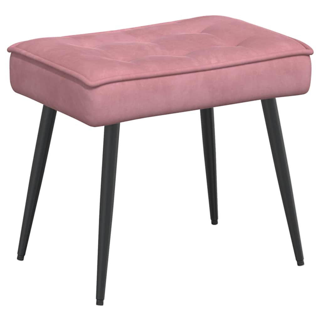Relaxsessel mit Hocker Rosa Samt
