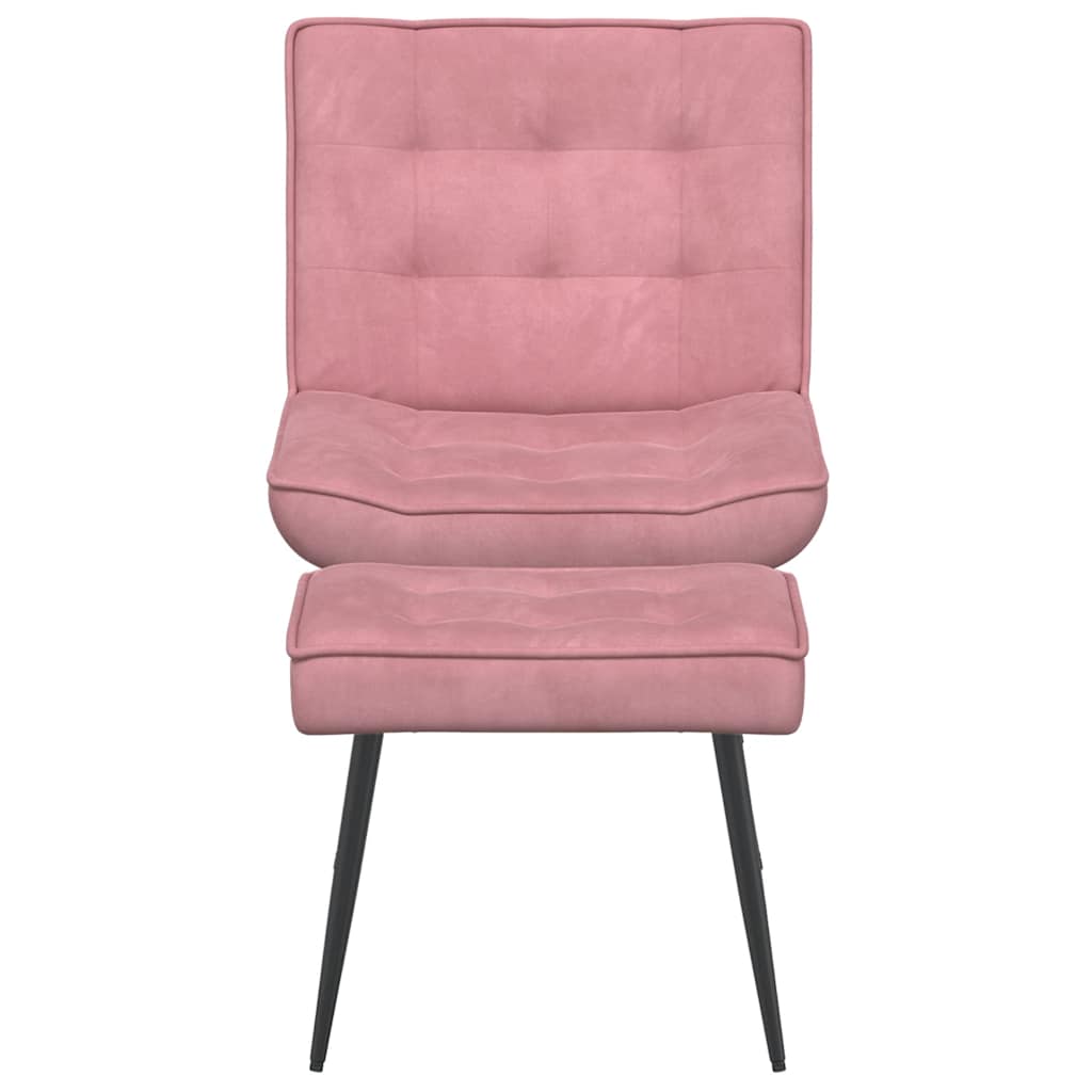 Relaxsessel mit Hocker Rosa Samt