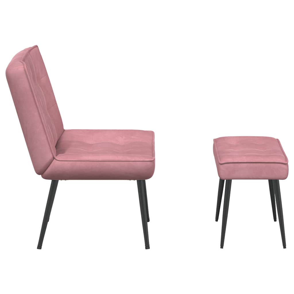 Relaxsessel mit Hocker Rosa Samt