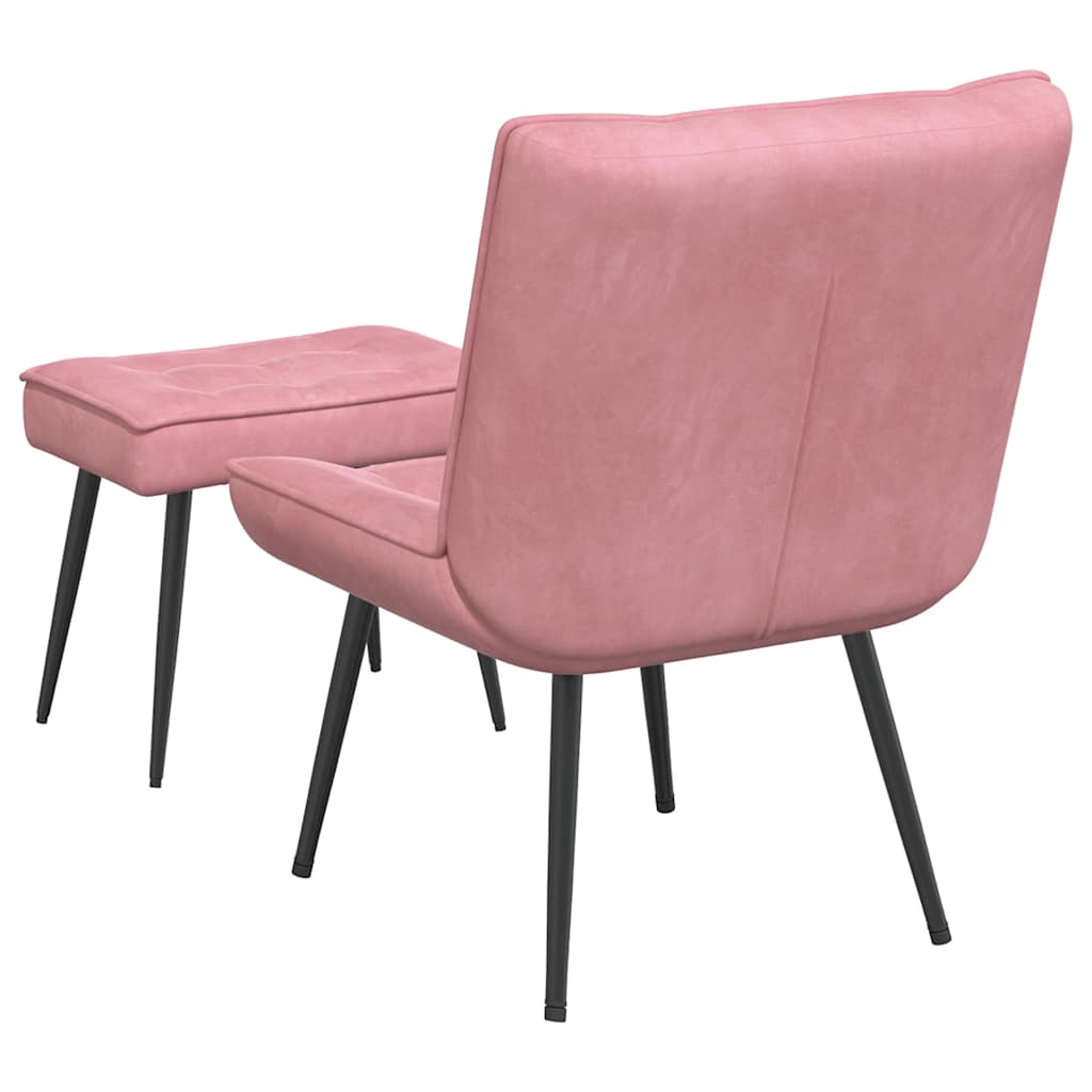 Relaxsessel mit Hocker Rosa Samt