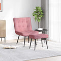 Relaxsessel mit Hocker Rosa Samt