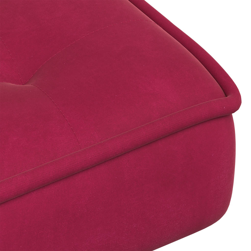 Relaxsessel mit Hocker Weinrot Samt