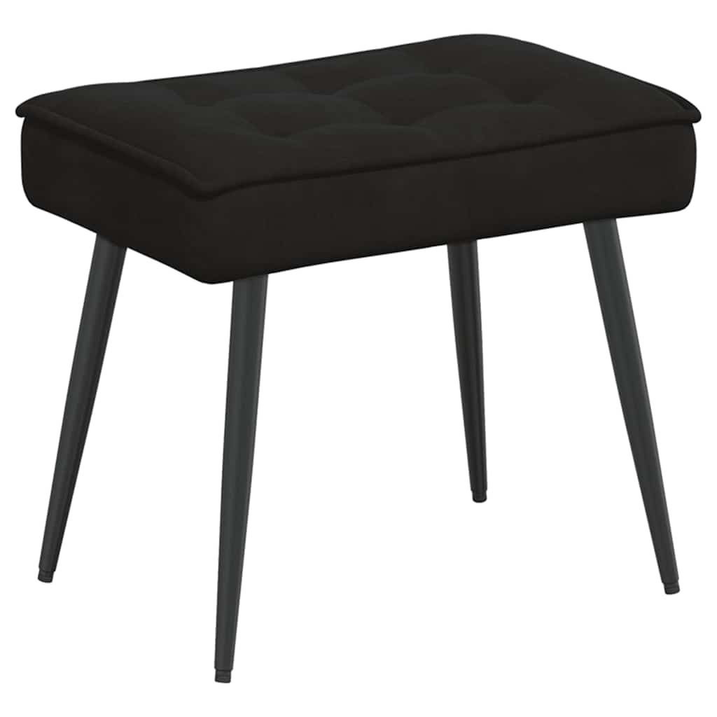 Relaxsessel mit Hocker Schwarz Samt