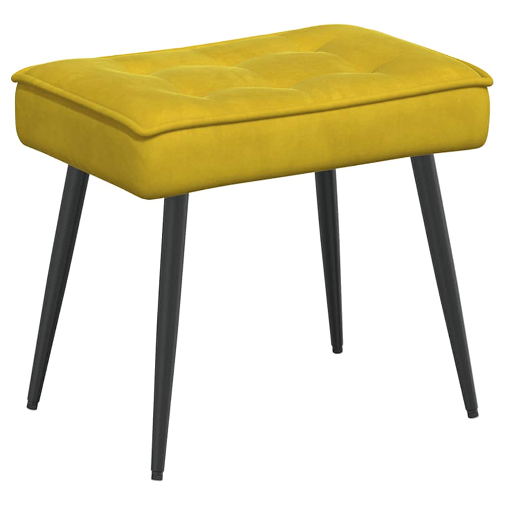 Relaxsessel mit Hocker Gelb Samt