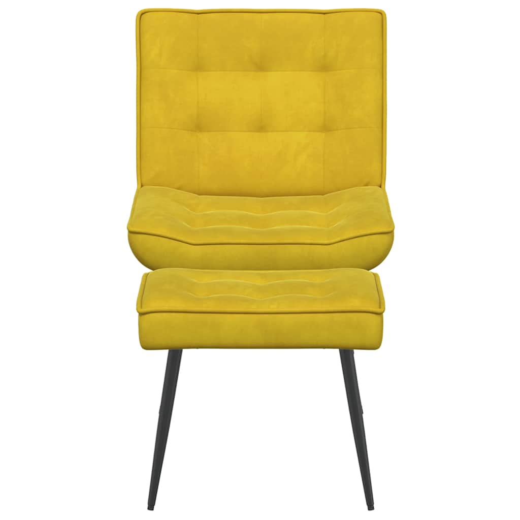 Relaxsessel mit Hocker Gelb Samt