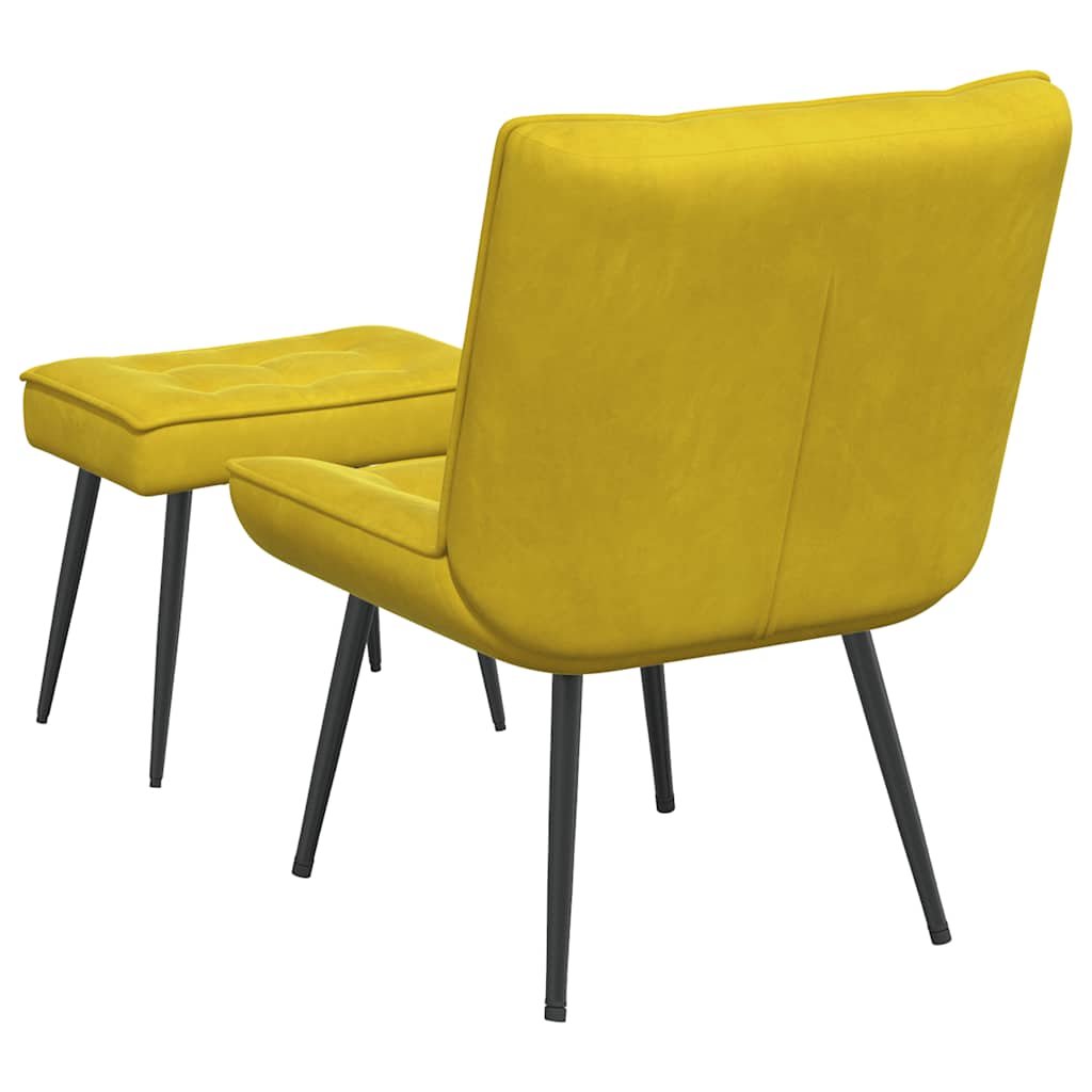 Relaxsessel mit Hocker Gelb Samt