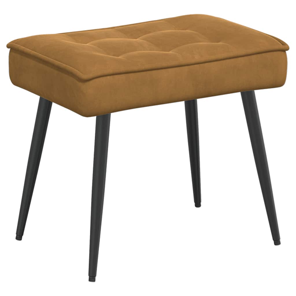 Relaxsessel mit Hocker Braun Samt