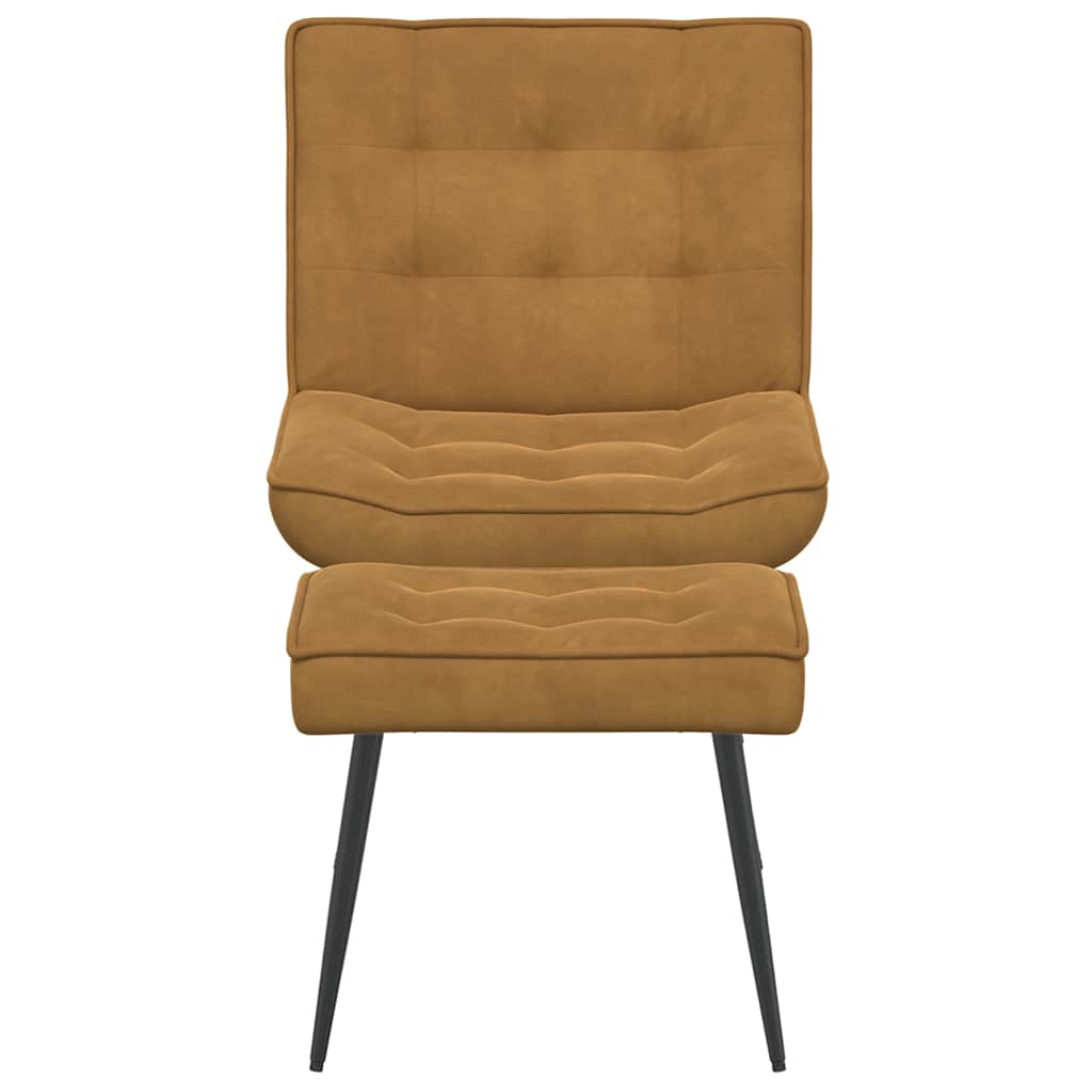 Relaxsessel mit Hocker Braun Samt