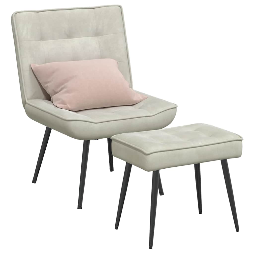 Relaxsessel mit Hocker Creme Samt
