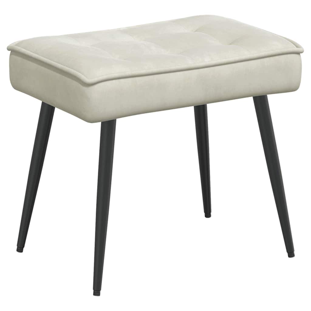 Relaxsessel mit Hocker Creme Samt