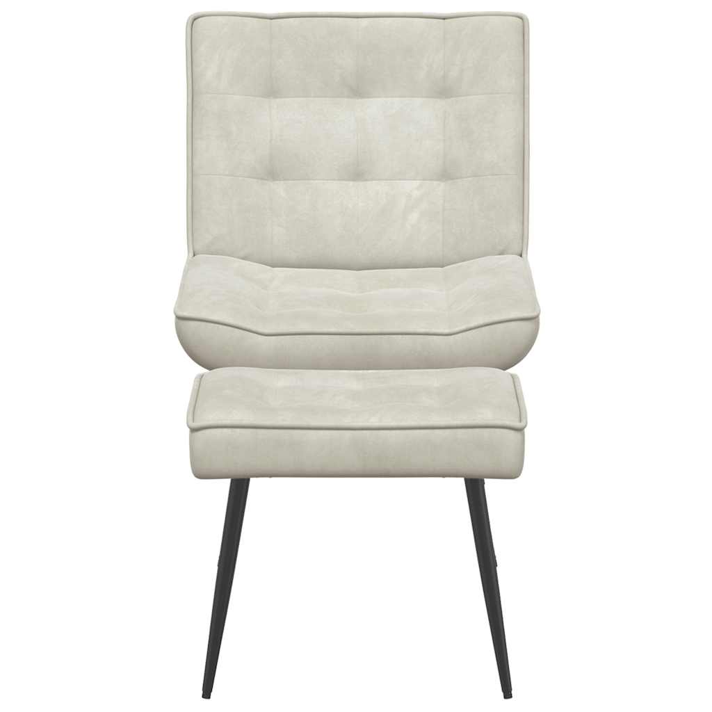 Relaxsessel mit Hocker Creme Samt