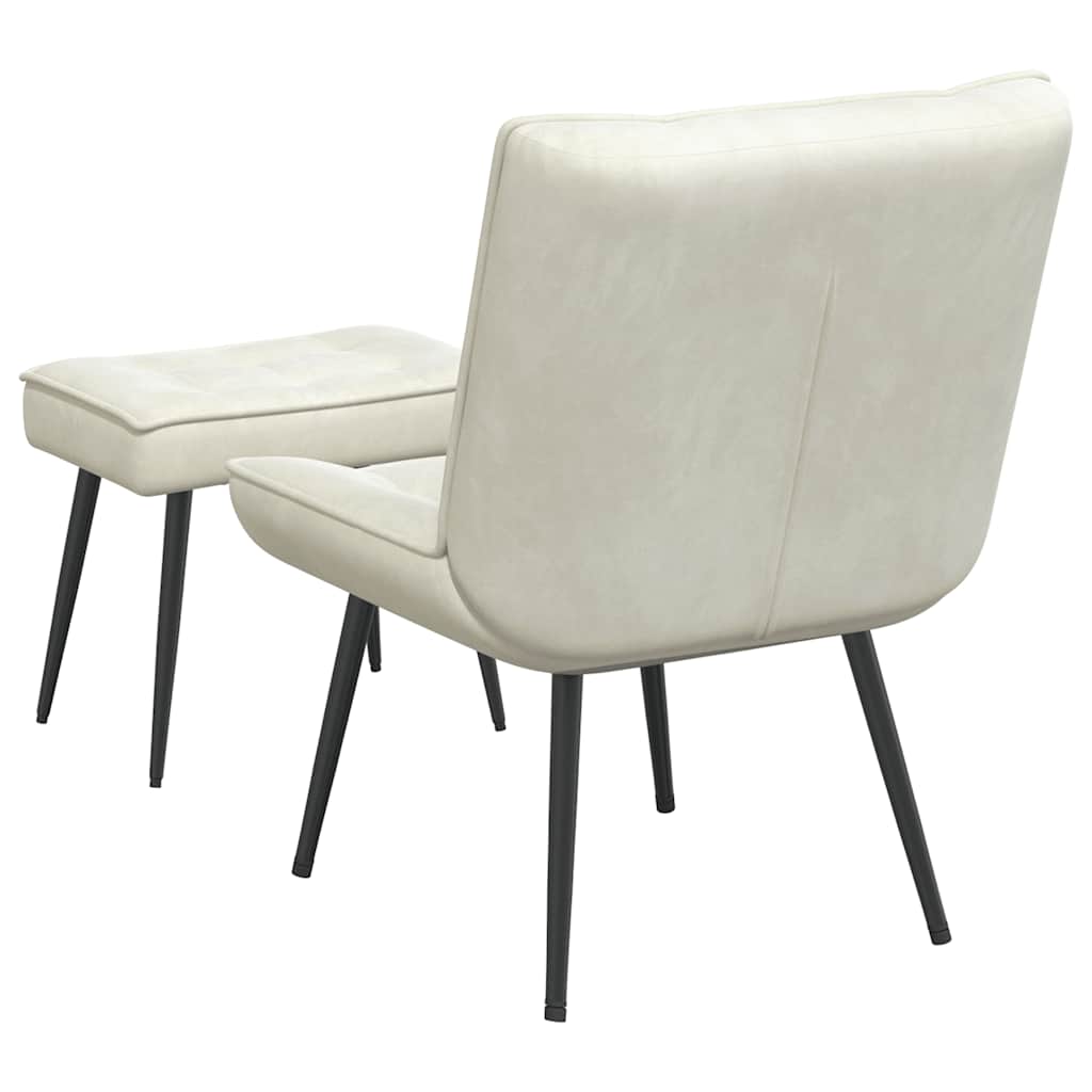 Relaxsessel mit Hocker Creme Samt
