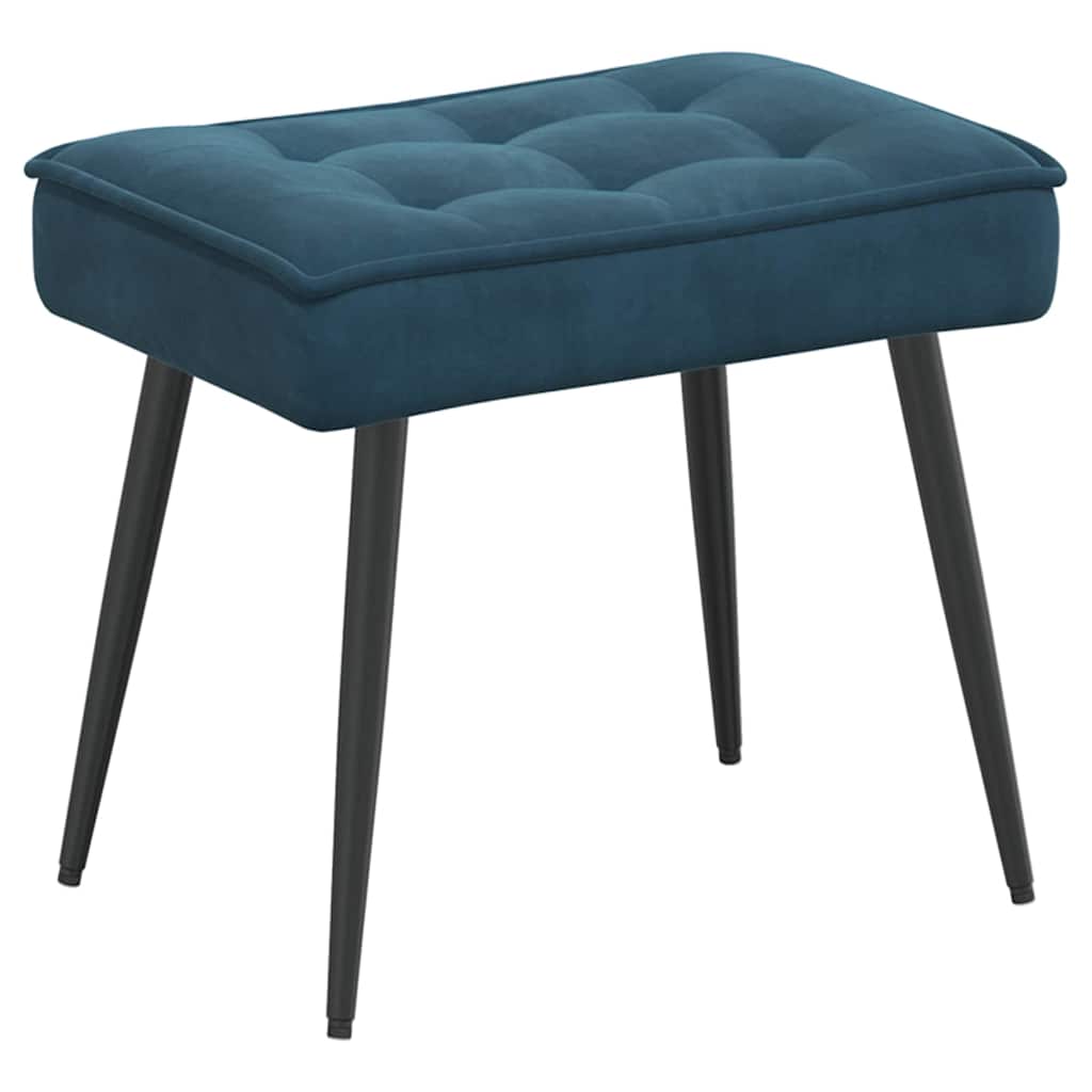 Relaxsessel mit Hocker Blau Samt