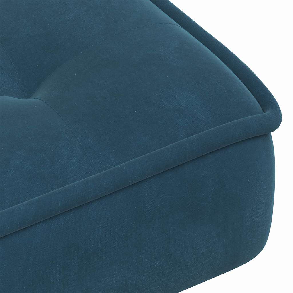 Relaxsessel mit Hocker Blau Samt
