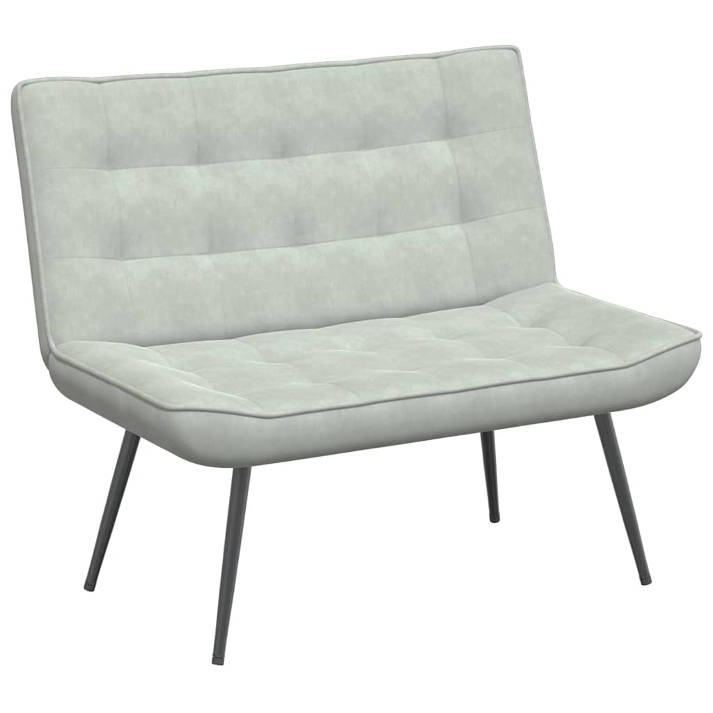 Sitzbank Hellgrau 110x74x84 cm Samt