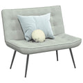 Sitzbank Hellgrau 110x74x84 cm Samt