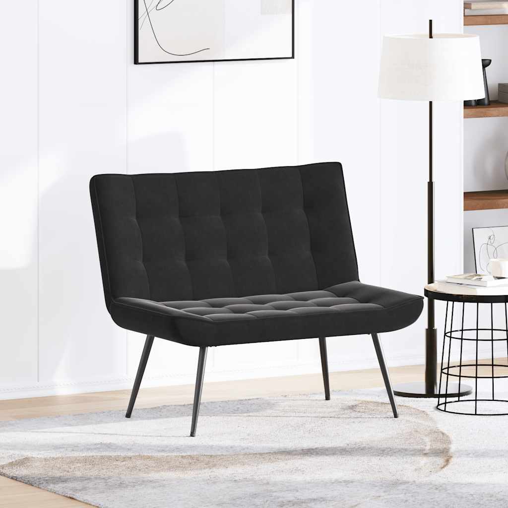 Sitzbank Schwarz 110x74x84 cm Samt
