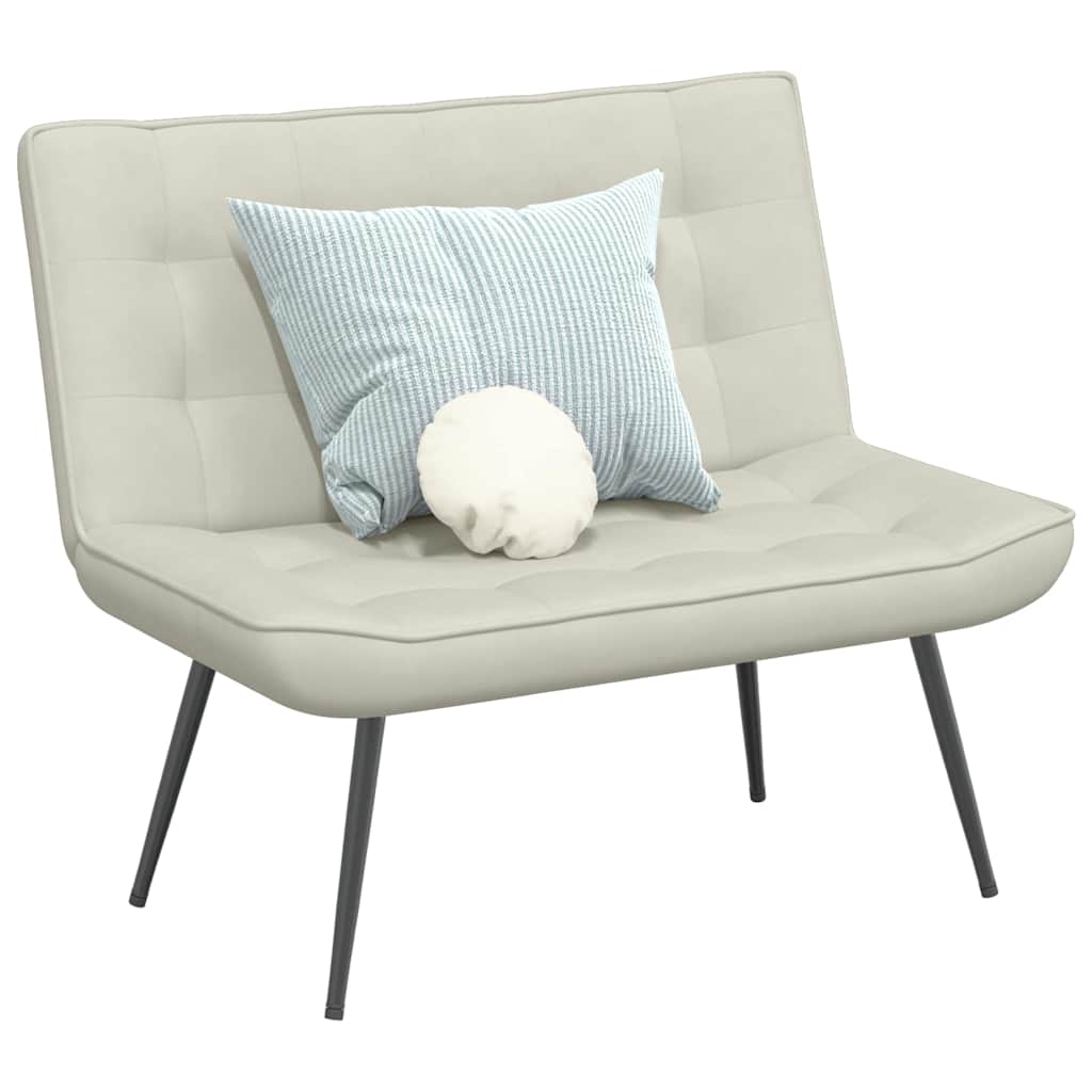 Sitzbank Creme 110x74x84 cm Samt