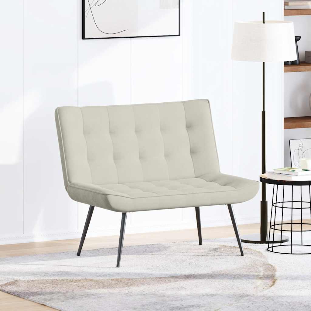 Sitzbank Creme 110x74x84 cm Samt