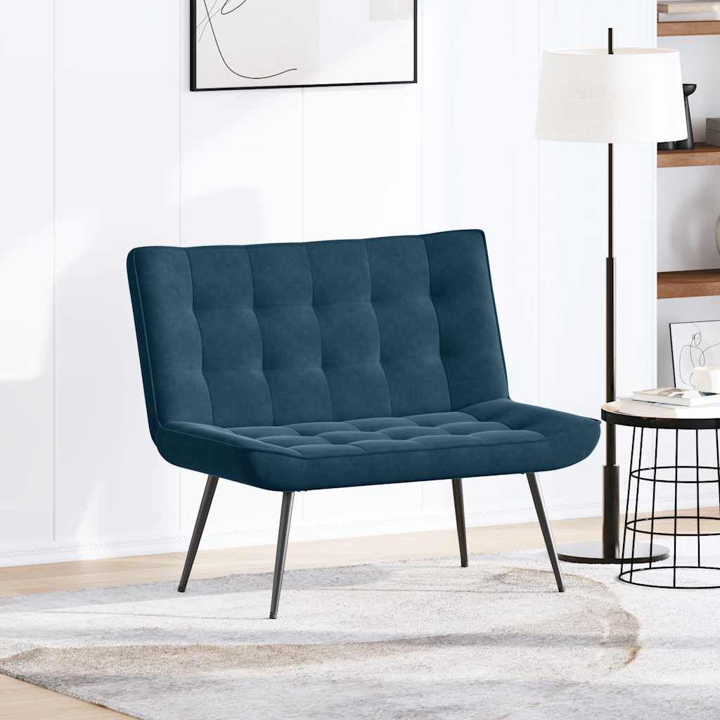 Sitzbank Blau 110x74x84 cm Samt