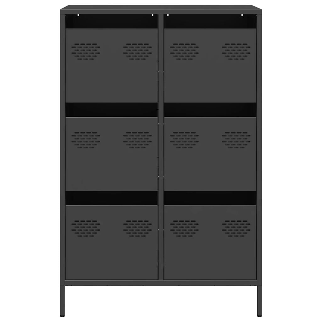 Highboard Schwarz 68x39x101,5 cm Stahl