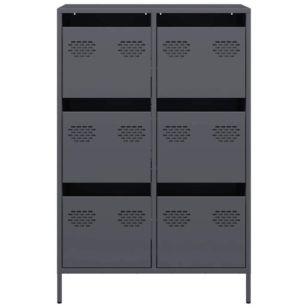Highboard Anthrazit 68x39x101,5 cm Stahl