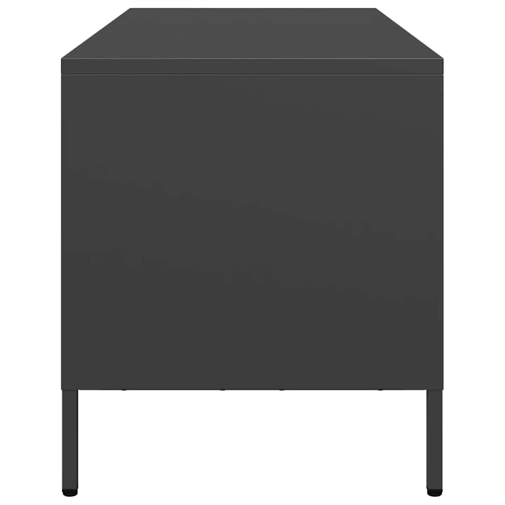 TV-Schrank Schwarz 101,5x39x43,5 cm Kaltgewalzter Stahl