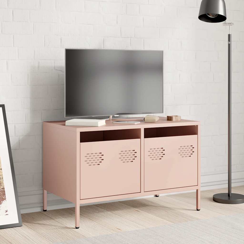 TV-Schrank Rosa 68x39x43,5 cm Kaltgewalzter Stahl
