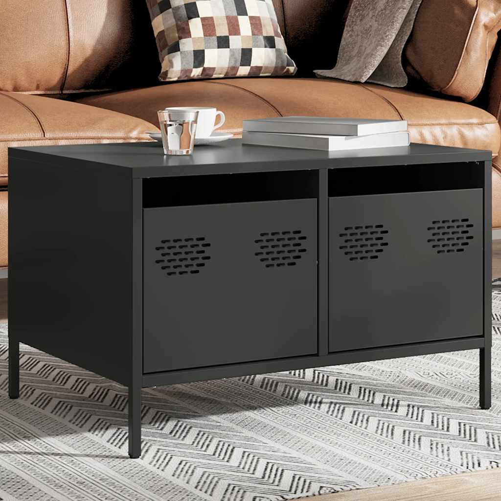 TV-Schrank Schwarz 68x50x43,5 cm Kaltgewalzter Stahl