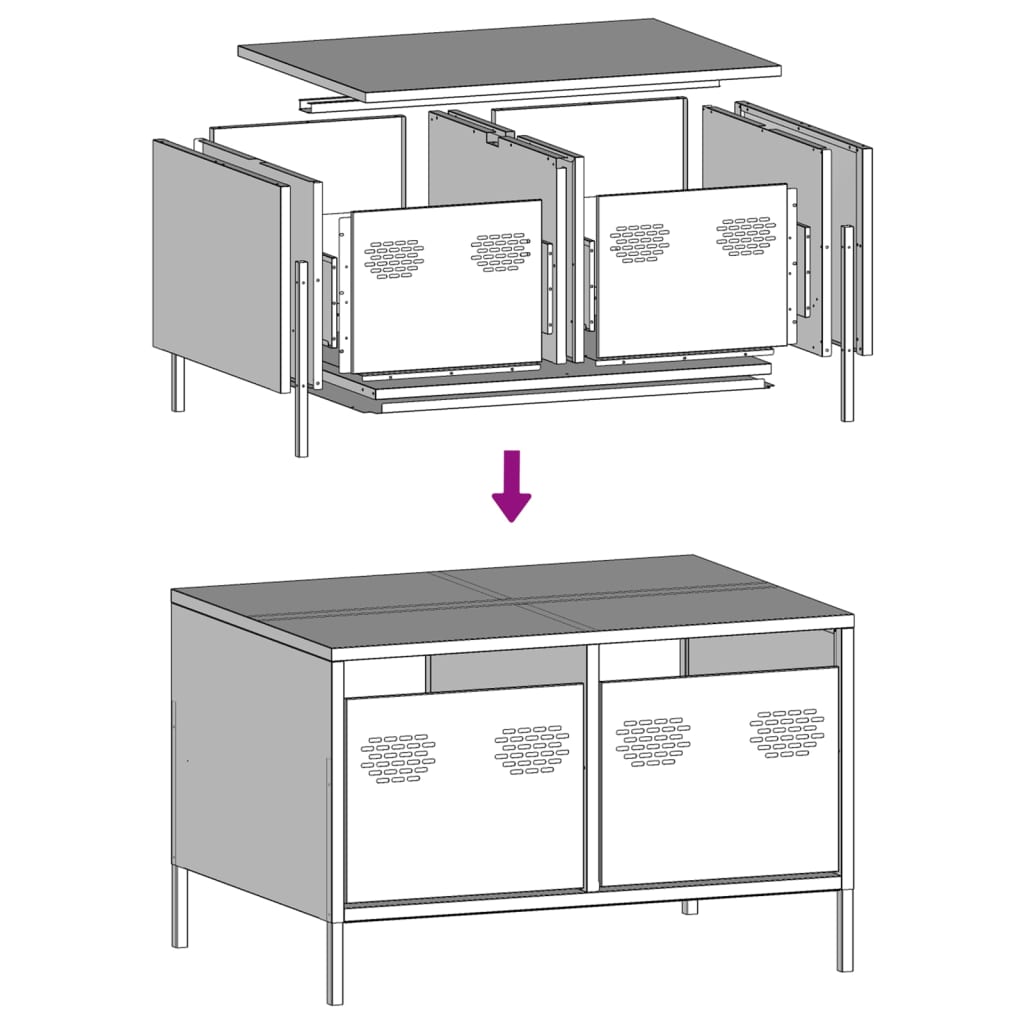 TV-Schrank Rosa 68x50x43,5 cm Kaltgewalzter Stahl