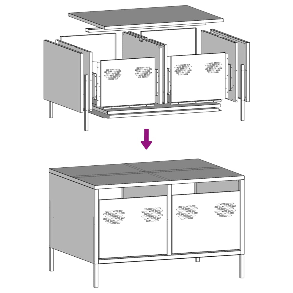 TV-Schrank Anthrazit 68x50x43,5 cm Kaltgewalzter Stahl
