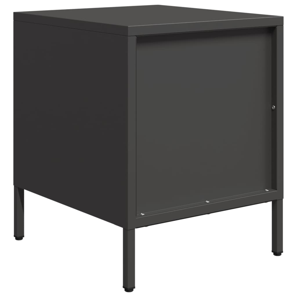 Nachttische 2 Stk. Schwarz 35x39x43,5 cm Stahl