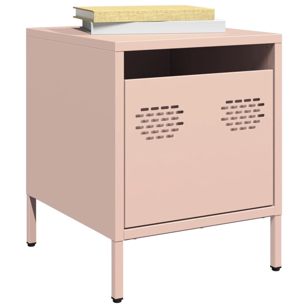 Nachttische 2 Stk. Rosa 35x39x43,5 cm Stahl