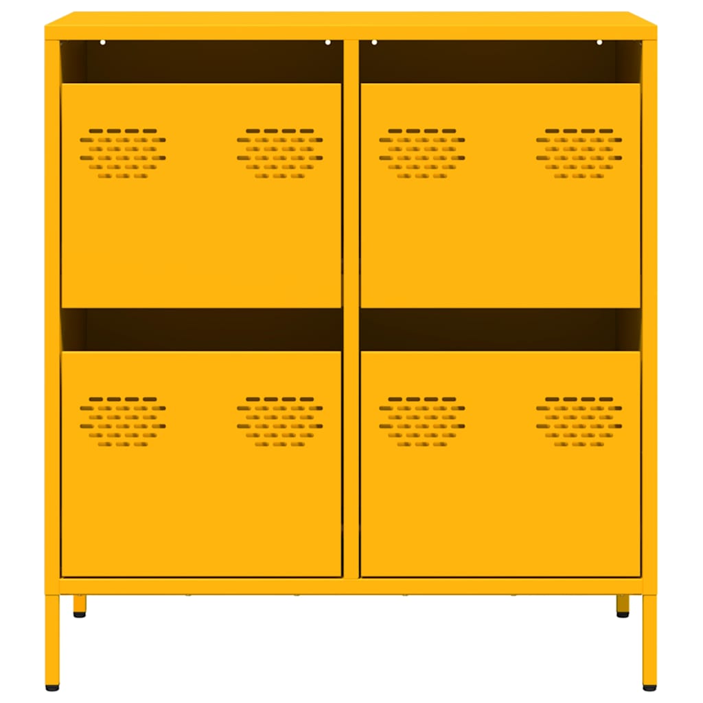 Sideboard Senfgelb 68x39x73,5 cm Kaltgewalzter Stahl