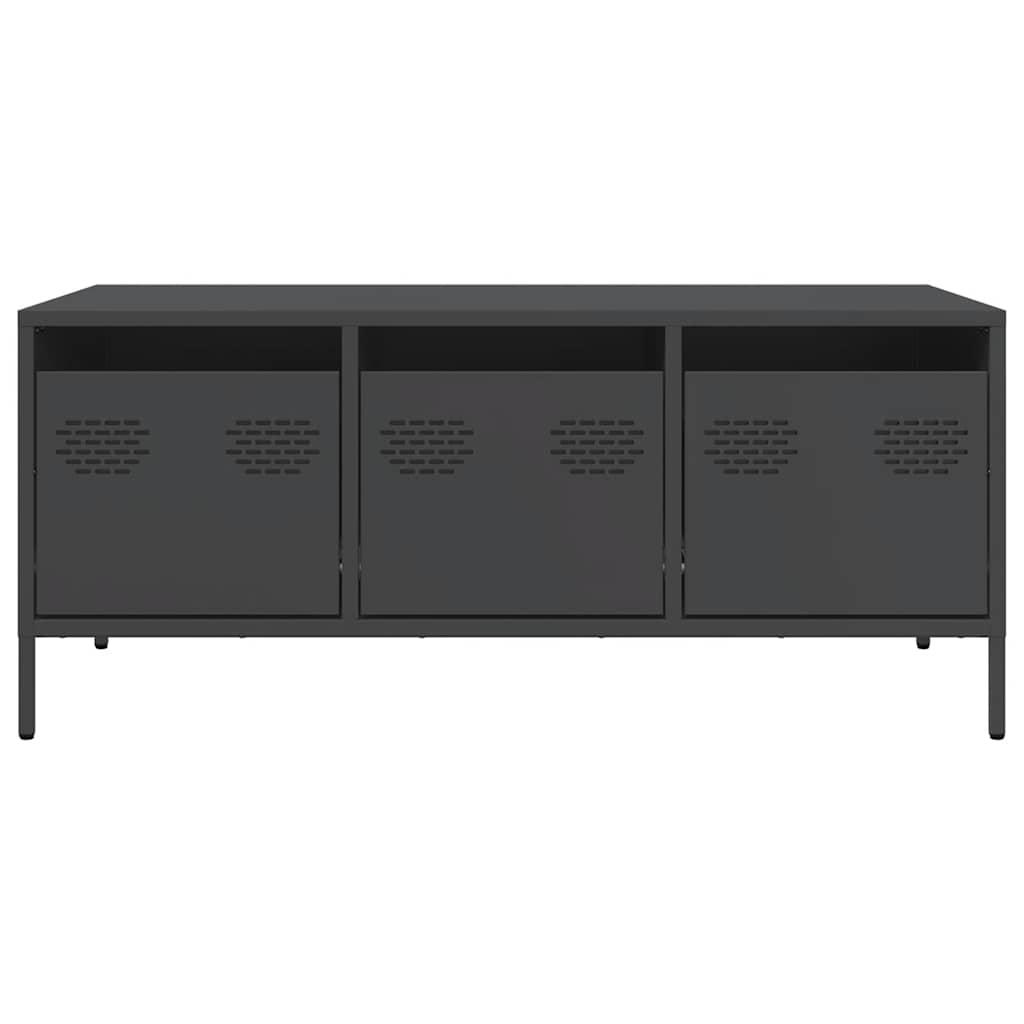 Couchtisch Schwarz 101,5x50x43,5 cm Kaltgewalzter Stahl