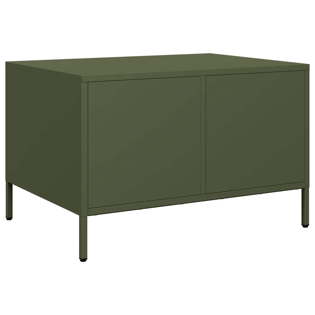 Couchtisch Olivgrün 68,5x50x43,5 cm Kaltgewalzter Stahl