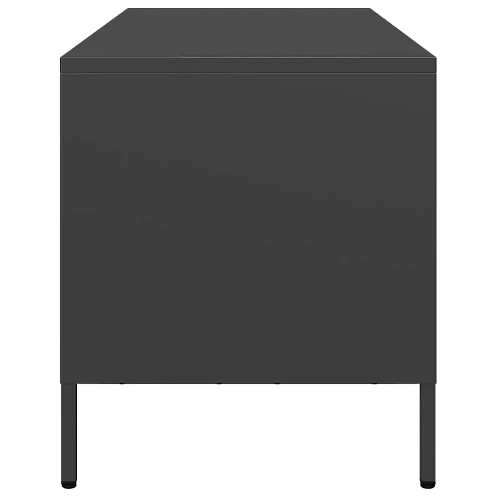 TV-Schrank Schwarz 101,5x39x43,5 cm Kaltgewalzter Stahl