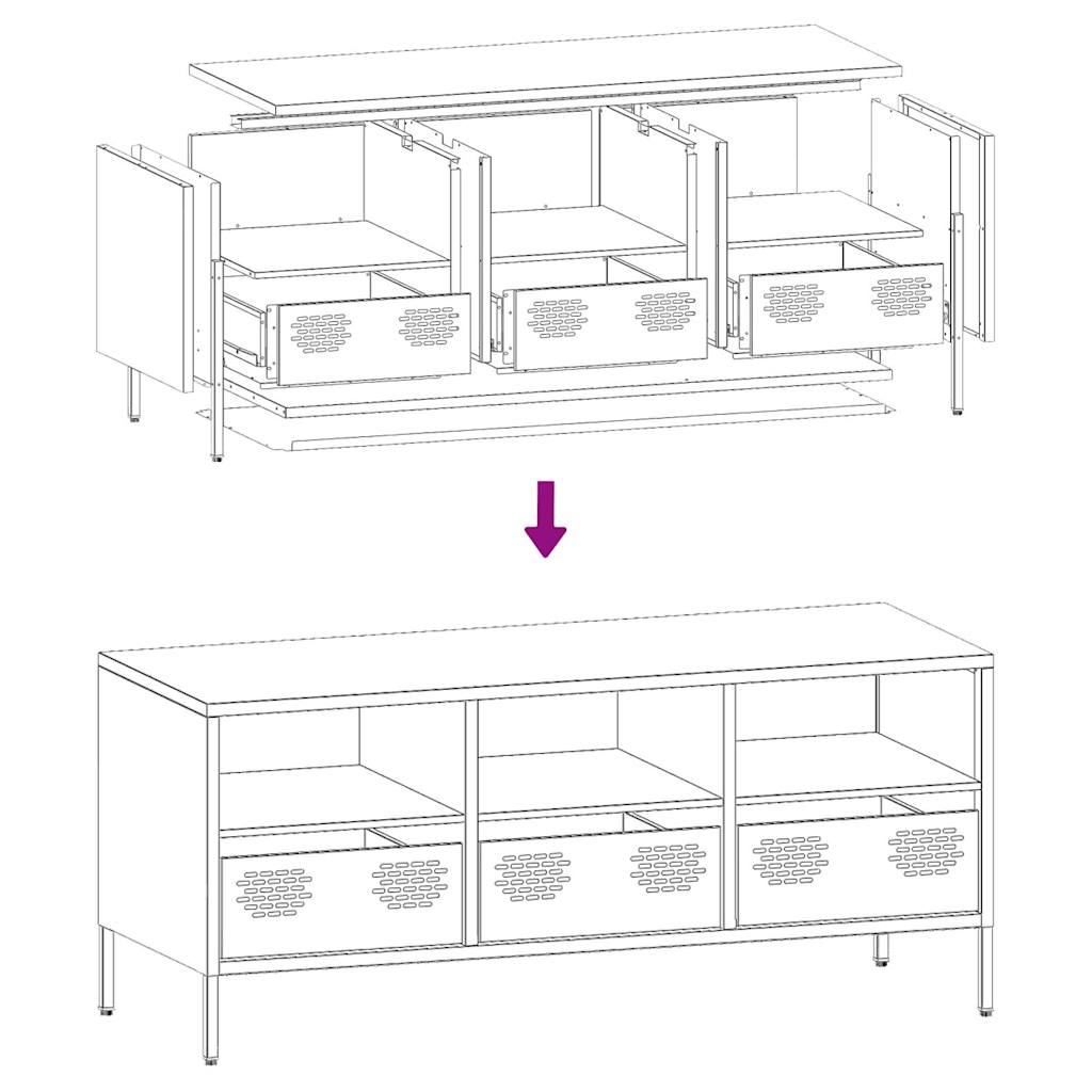 TV-Schrank Olivgrün 101,5x39x43,5 cm Kaltgewalzter Stahl