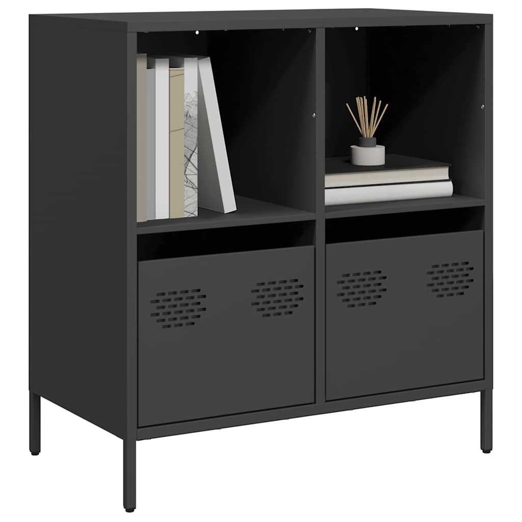 Sideboard Schwarz 68x39x73,5 cm Kaltgewalzter Stahl