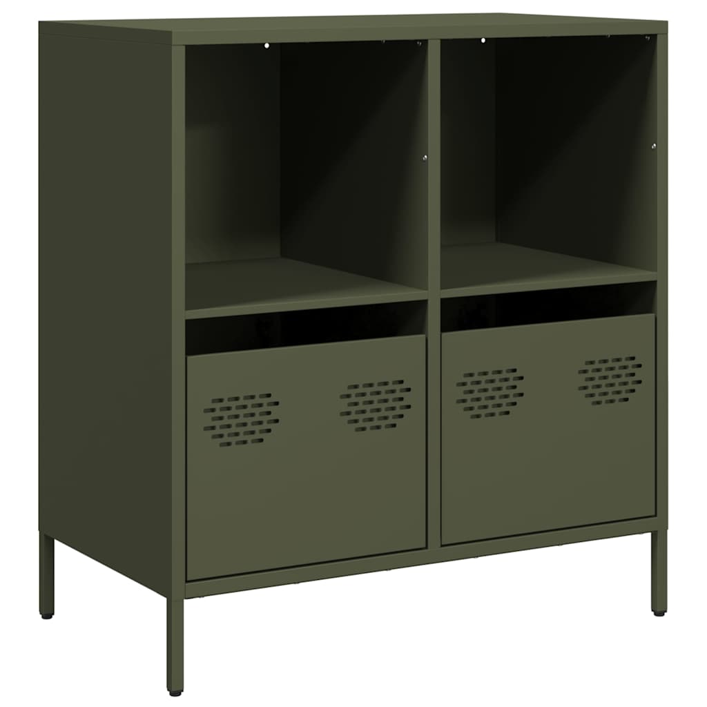 Sideboard Olivgrün 68x39x73,5 cm Kaltgewalzter Stahl