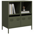 Sideboard Olivgrün 68x39x73,5 cm Kaltgewalzter Stahl