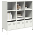 Highboard Weiß 101,5x39x103,5 cm Stahl